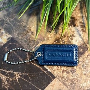 Medium 2” COACH Navy Blue Patent Leather Hangtag Hanging Tag Charm